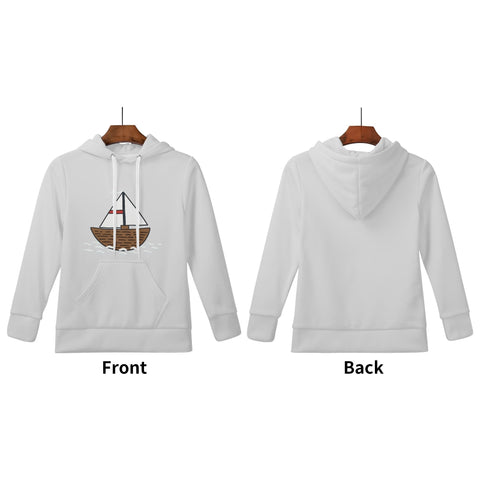 Mr.Shit Kids Velvet Lined Hoodie Light Grey - Sailing Boat Best Selling Products 30 $