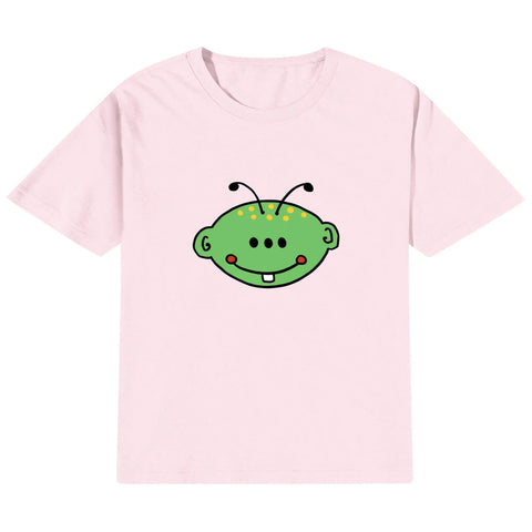 Kids Cotton T-Shirt - Green Alien - Mr.Shit