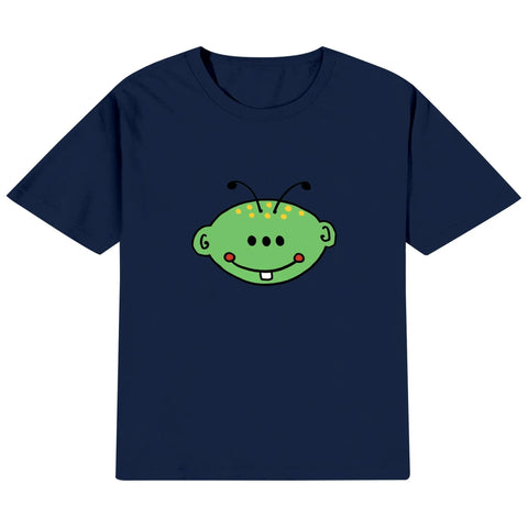 Kids Cotton T-Shirt - Green Alien - Mr.Shit