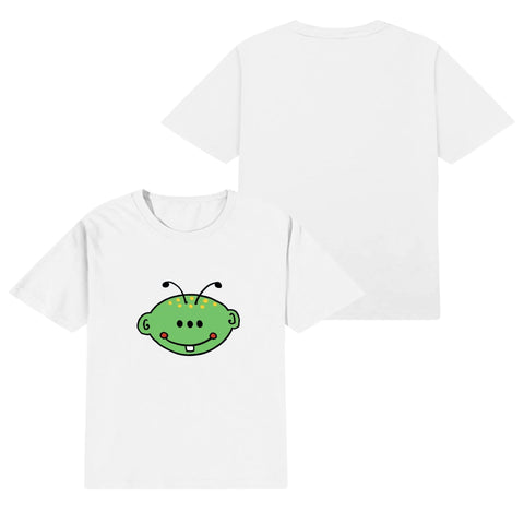 Kids Cotton T-Shirt - Green Alien - Mr.Shit