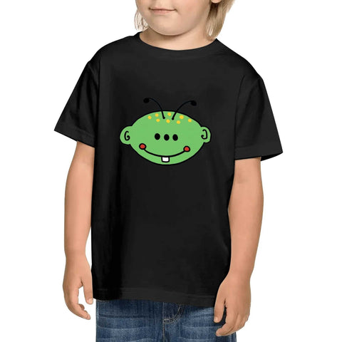 Kids Cotton T-Shirt - Green Alien - Mr.Shit