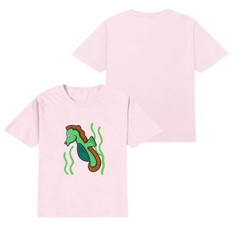 Kids Cotton T-Shirt - Sea Horse - Mr.Shit
