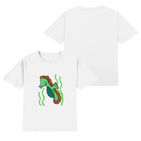 Kids Cotton T-Shirt - Sea Horse - Mr.Shit