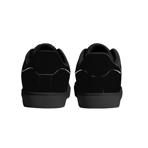 Leather Skateboard Shoes - Black w/ White Laces - Mr.Shit