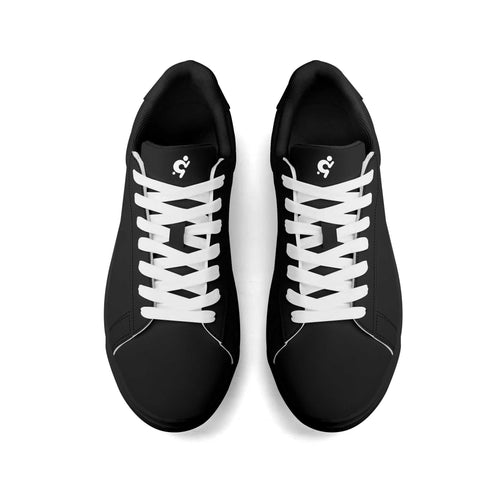 Mr.Shit Leather Skateboard Shoes - Black w/ White Laces Shoes & Footwear 63 $