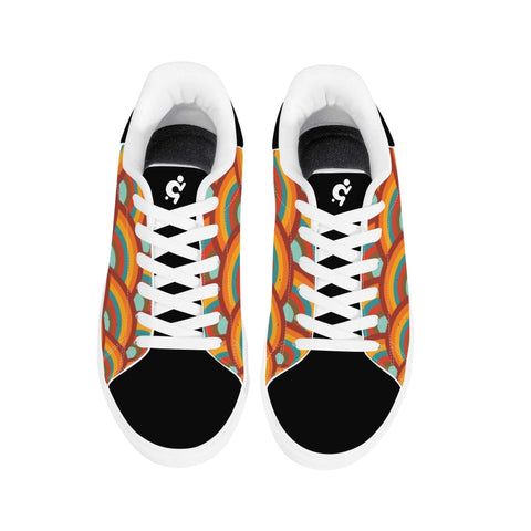 Leather Skateboard Shoes - Retro Rainbow - Mr.Shit