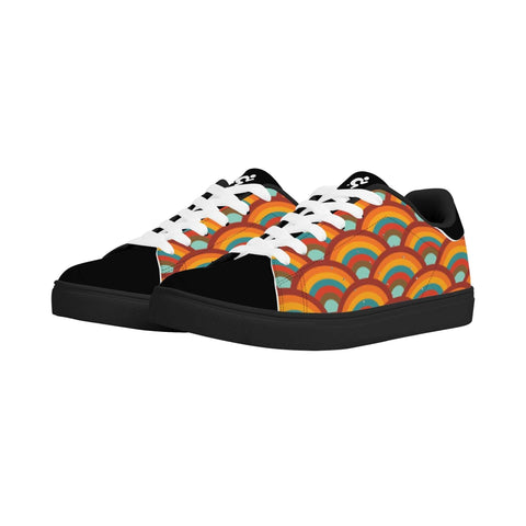 Leather Skateboard Shoes - Retro Rainbow - Mr.Shit
