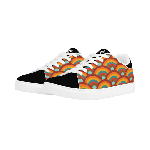 Leather Skateboard Shoes - Retro Rainbow - Mr.Shit