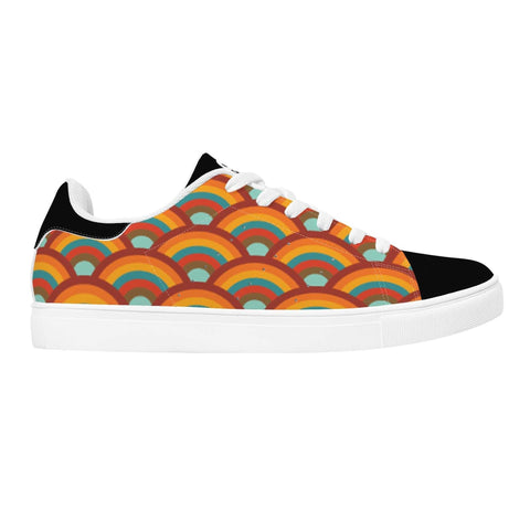 Leather Skateboard Shoes - Retro Rainbow - Mr.Shit