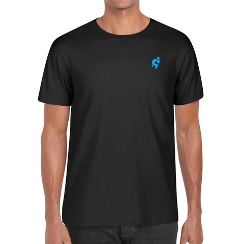 Mr.Shit Mens 100% Cotton T-Shirt - Light Blue Logo Men's T-Shirts 32 $