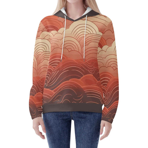 Mr.Shit Womens Hoodie - Red Clouds Women's Hoodies 39 $