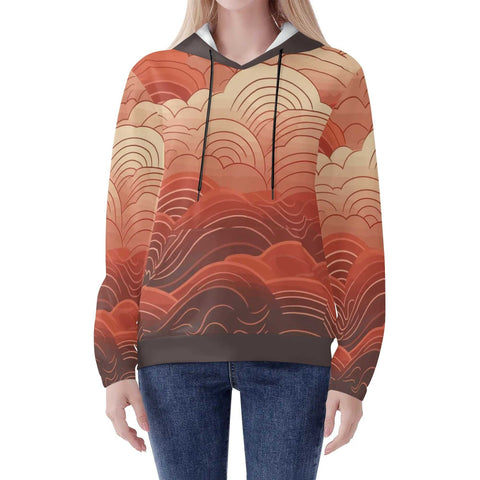 Mr.Shit Womens Hoodie - Red Clouds Women's Hoodies 39 $