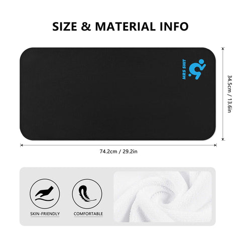 Mr.Shit Gym Towel - Black - Mrs Shit - Light Blue Logo All Towels 26 $