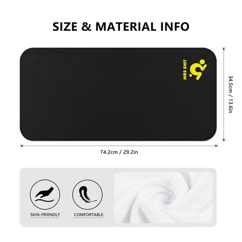 Mr.Shit Gym Towel - Black - Mrs Shit - Yellow Logo All Towels 26 $