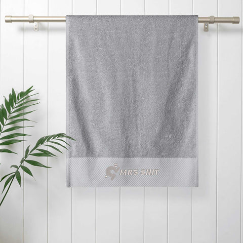Mr.Shit Gym Towel - Embroidered - Mrs Shit - Grey Logo All Towels 40 $