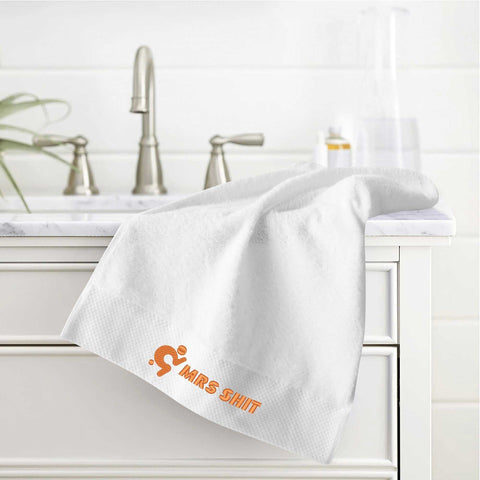 Gym Towel - Embroidered - Mrs Shit - Orange Logo - Mr.Shit