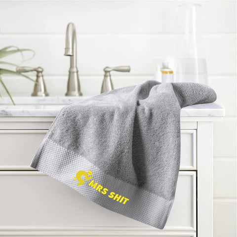 Mr.Shit Gym Towel - Embroidered - Mrs Shit - Yellow Logo All Towels 40 $