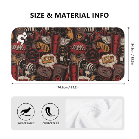 Mr.Shit Gym Towel - Mr Shit - Red Pattern All Towels 26 $