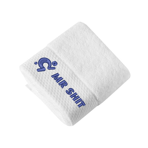 Mr.Shit Gym Towels - Square Embroidered - Mr Shit - Blue Logo All Towels 34 $