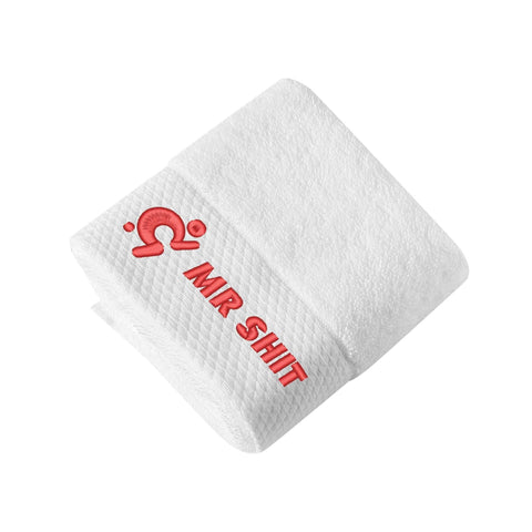 Mr.Shit Gym Towels - Square Embroidered - Mr Shit - Red Logo All Towels 34 $