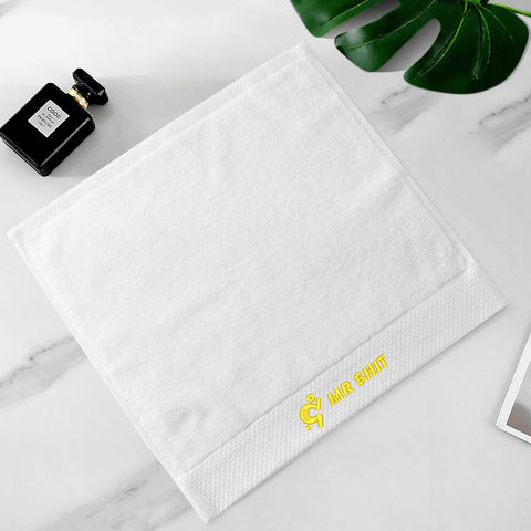 Mr.Shit Gym Towels - Square Embroidered - Mr Shit - Yellow Logo All Towels 34 $