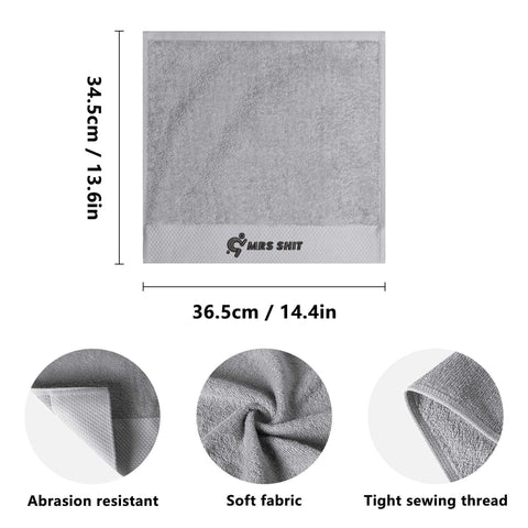 Mr.Shit Gym Towels - Square Embroidered - Mrs Shit - Black Logo All Towels 34 $