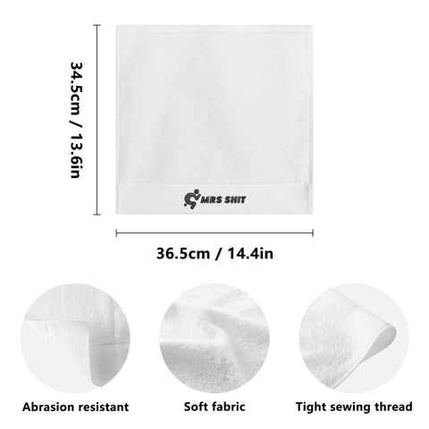 Mr.Shit Gym Towels - Square Embroidered - Mrs Shit - Black Logo All Towels 34 $
