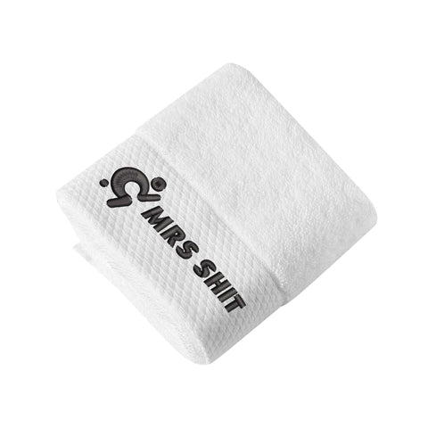 Mr.Shit Gym Towels - Square Embroidered - Mrs Shit - Black Logo All Towels 34 $