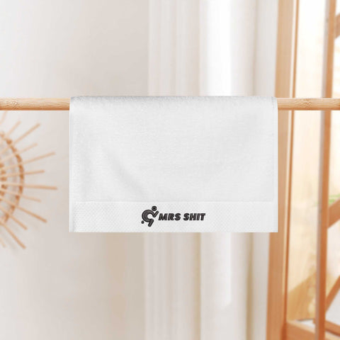 Mr.Shit Gym Towels - Square Embroidered - Mrs Shit - Black Logo All Towels 34 $