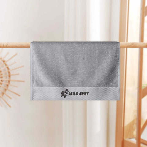 Mr.Shit Gym Towels - Square Embroidered - Mrs Shit - Black Logo All Towels 34 $