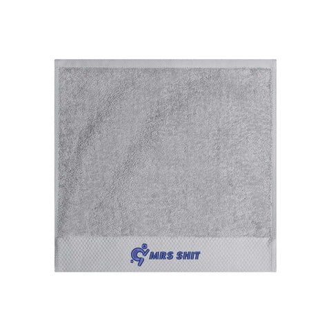 Mr.Shit Gym Towels - Square Embroidered - Mrs Shit - Blue Logo All Towels 34 $
