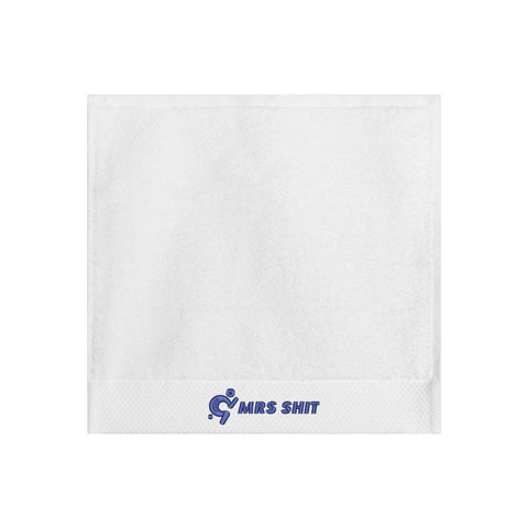 Mr.Shit Gym Towels - Square Embroidered - Mrs Shit - Blue Logo All Towels 34 $