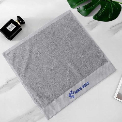 Mr.Shit Gym Towels - Square Embroidered - Mrs Shit - Blue Logo All Towels 34 $