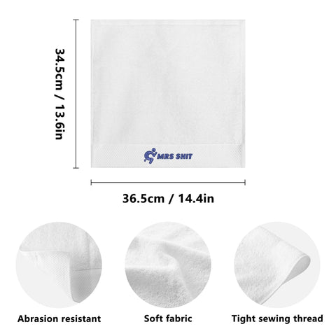 Mr.Shit Gym Towels - Square Embroidered - Mrs Shit - Blue Logo All Towels 34 $
