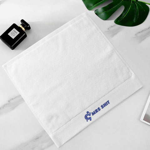 Mr.Shit Gym Towels - Square Embroidered - Mrs Shit - Blue Logo All Towels 34 $