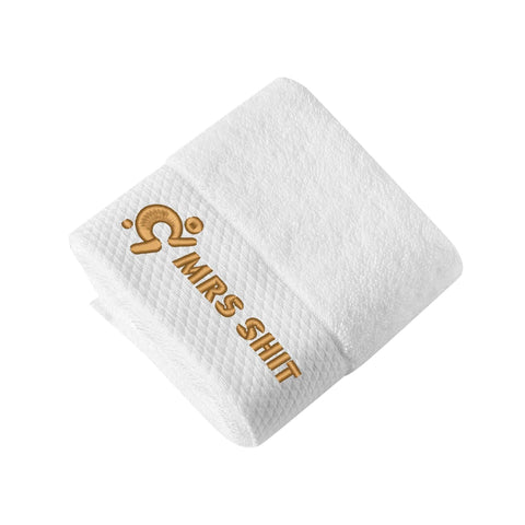 Mr.Shit Gym Towels - Square Embroidered - Mrs Shit - Gold Logo All Towels 34 $