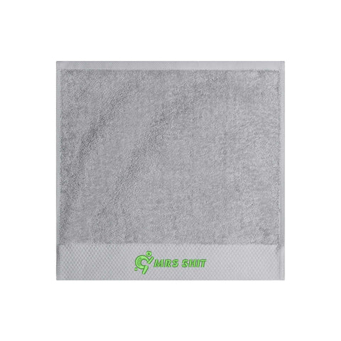 Mr.Shit Gym Towels - Square Embroidered - Mrs Shit - Green Logo All Towels 34 $