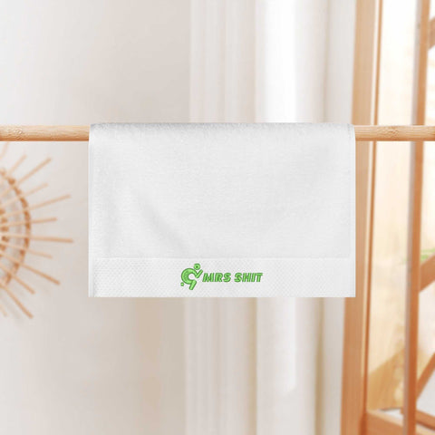 Mr.Shit Gym Towels - Square Embroidered - Mrs Shit - Green Logo All Towels 34 $