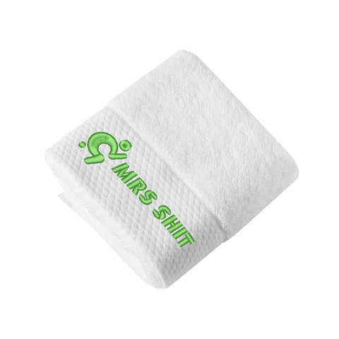 Mr.Shit Gym Towels - Square Embroidered - Mrs Shit - Green Logo All Towels 34 $