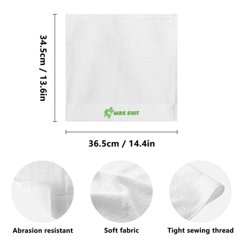 Mr.Shit Gym Towels - Square Embroidered - Mrs Shit - Green Logo All Towels 34 $