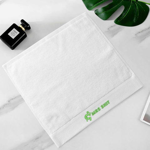 Mr.Shit Gym Towels - Square Embroidered - Mrs Shit - Green Logo All Towels 34 $