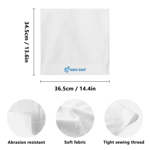 Mr.Shit Gym Towels - Square Embroidered - Mrs Shit - Light Blue Logo All Towels 34 $