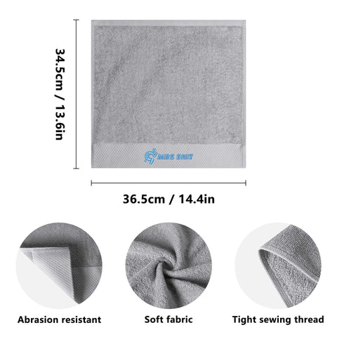 Mr.Shit Gym Towels - Square Embroidered - Mrs Shit - Light Blue Logo All Towels 34 $