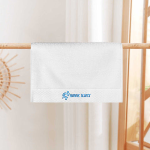 Mr.Shit Gym Towels - Square Embroidered - Mrs Shit - Light Blue Logo All Towels 34 $