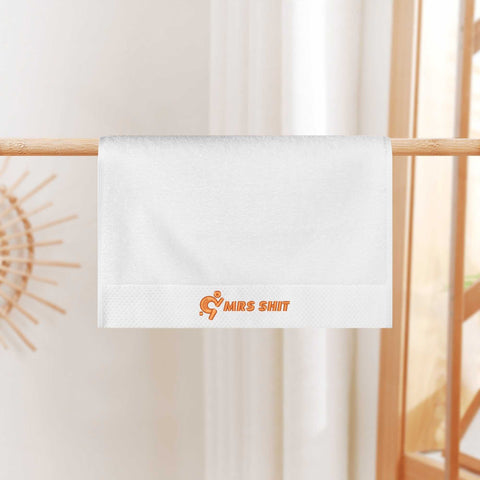 Mr.Shit Gym Towels - Square Embroidered - Mrs Shit - Orange Logo All Towels 34 $