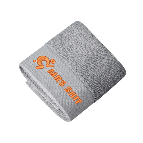 Mr.Shit Gym Towels - Square Embroidered - Mrs Shit - Orange Logo All Towels 34 $