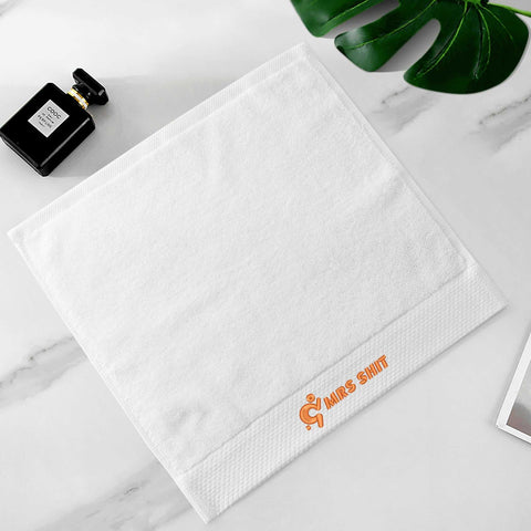 Mr.Shit Gym Towels - Square Embroidered - Mrs Shit - Orange Logo All Towels 34 $