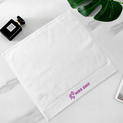 Mr.Shit Gym Towels - Square Embroidered - Mrs Shit - Purple Logo All Towels 34 $