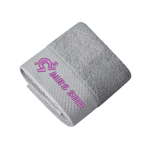 Mr.Shit Gym Towels - Square Embroidered - Mrs Shit - Purple Logo All Towels 34 $