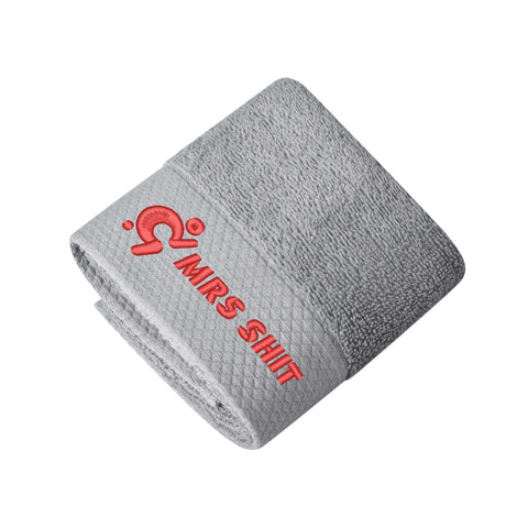 Mr.Shit Gym Towels - Square Embroidered - Mrs Shit - Red Logo All Towels 34 $